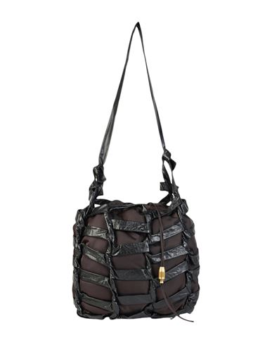 Shop Bottega Veneta Leather Tape Shoulder Bag Woman Shoulder Bag Black Size - Leather, Nylon