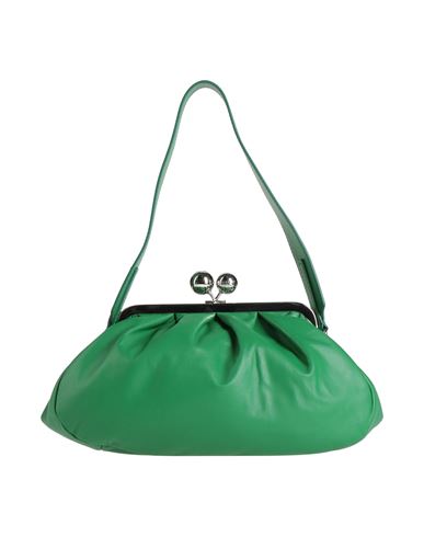 Weekend Max Mara Woman Handbag Green Size - Shearling In Metallic