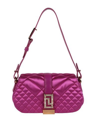 Shop Versace Greca Goddess Satin Shoulder Bag Woman Shoulder Bag Pink Size - Viscose, Silk