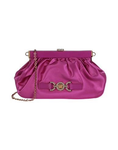 Shop Versace Satin Crystal Medusa '95 Clutch Woman Handbag Pink Size - Viscose, Silk