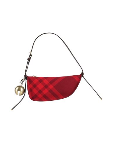 Burberry Woman Handbag Red Size - Textile Fibers, Leather In Red