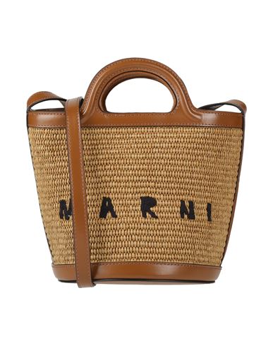 Marni Woman Handbag Brown Size - Cotton, Polyamide, Cow Leather, Brass In Brown