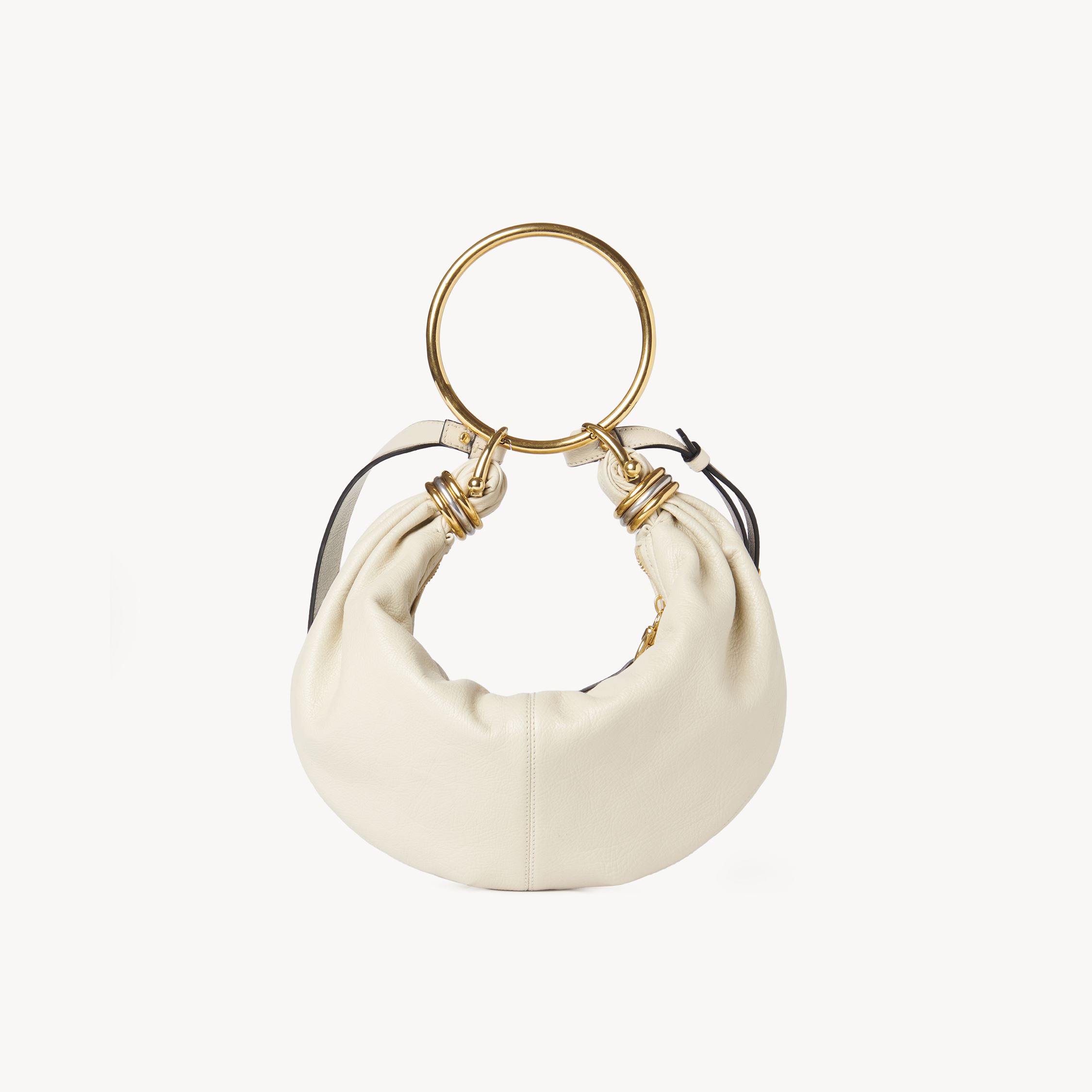 Chloé Bracelet Bag Mini In Shiny Grained Calfskin In Beige