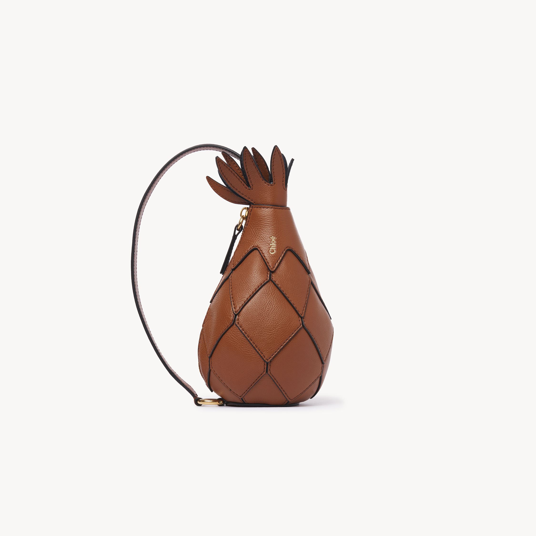 Chloé Sac Bandoulière Ananas  Symbols En Cuir Grainé Femme Brun Taille Onesize 100% Cuir De Veau In Brown