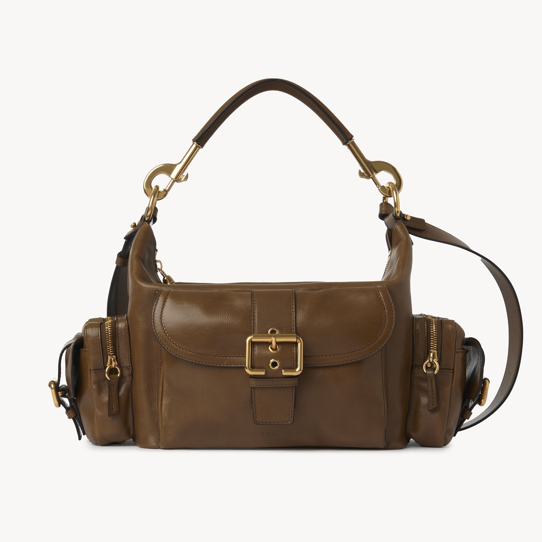 Chloé Sac Camera Bag En Cuir Brillant Femme Beige Taille Onesize 100% Bubalus Bubalis, Farmed, Coo Italy In Beige