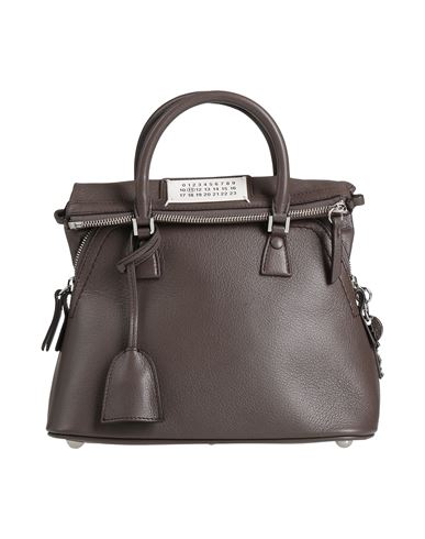 Maison Margiela Woman Handbag Dark Brown Size - Goat Skin, Cow Leather, Brass, Zinc, Aluminum