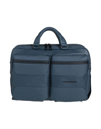 PIQUADRO PIQUADRO MAN HANDBAG NAVY BLUE SIZE - TEXTILE FIBERS, LEATHER