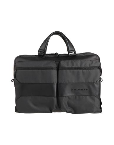 Piquadro Man Handbag Black Size - Textile Fibers, Leather In Black