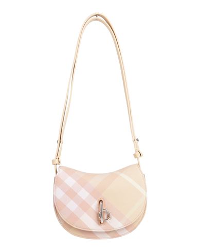 Burberry Womens Peach Rocking Horse Checked Woven-blend Shoulder Bag In Pink