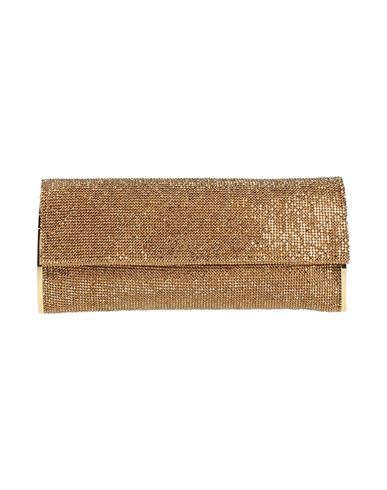 Benedetta Bruzziches Rhinestone Mesh Clutch With Silk Satin Lining In Gold