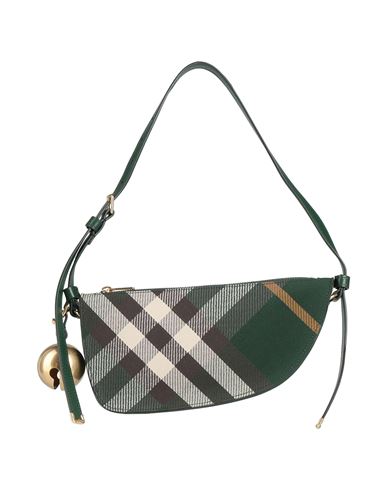 Burberry Woman Handbag Dark Green Size - Polyester, Wool, Calfskin In Green