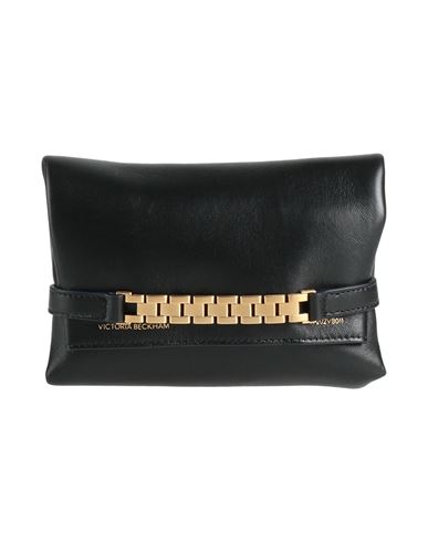 Victoria Beckham Chain Mini Leather Pouch With Strap In Black
