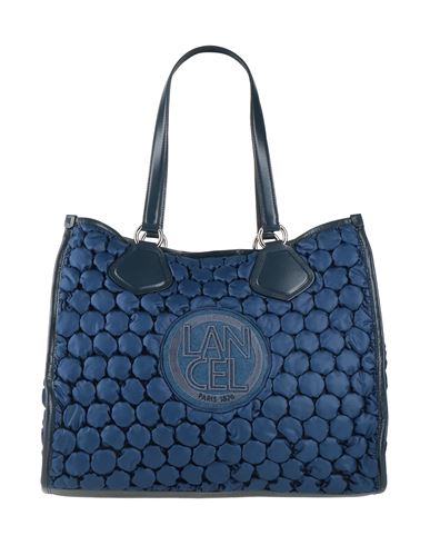 Lancel Woman Handbag Navy Size - Textile Fibers, Cowhide In Navy Blue