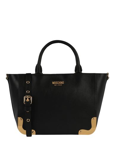 Moschino Logo-lettering Leather Shoulder Bag In Black