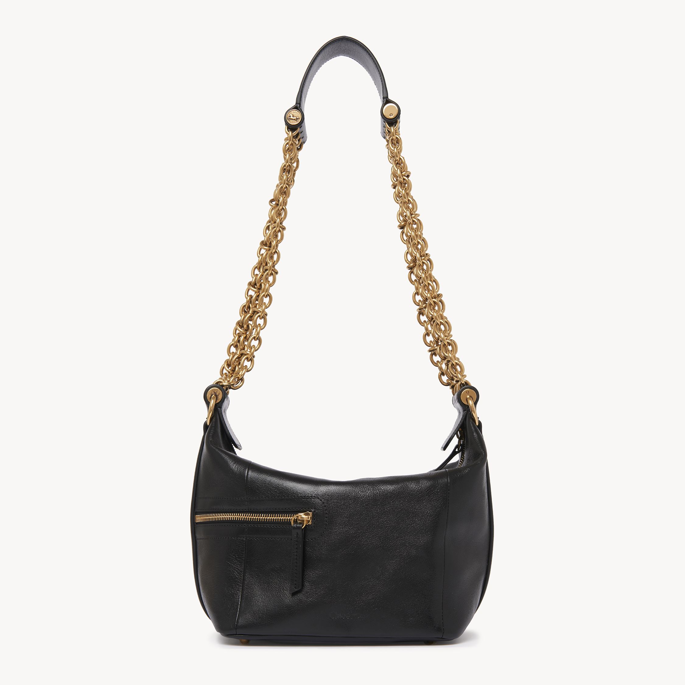 Chloé Sac Porté Épaule Camera Chain En Cuir Brillant Femme Noir Taille Onesize 100% Bubalus Bubalis, Farme In Black