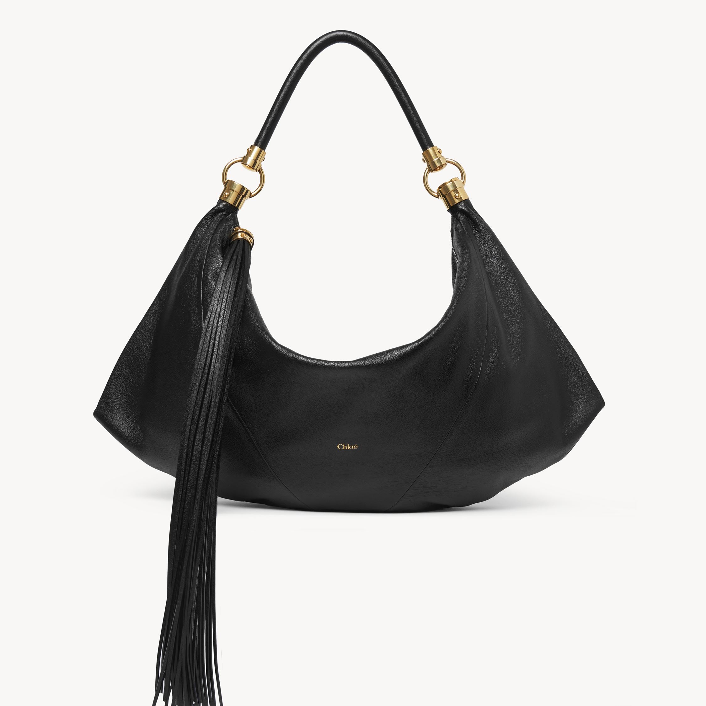 Chloé Hobo Bag Shoulder Bag In Black Leather In Black