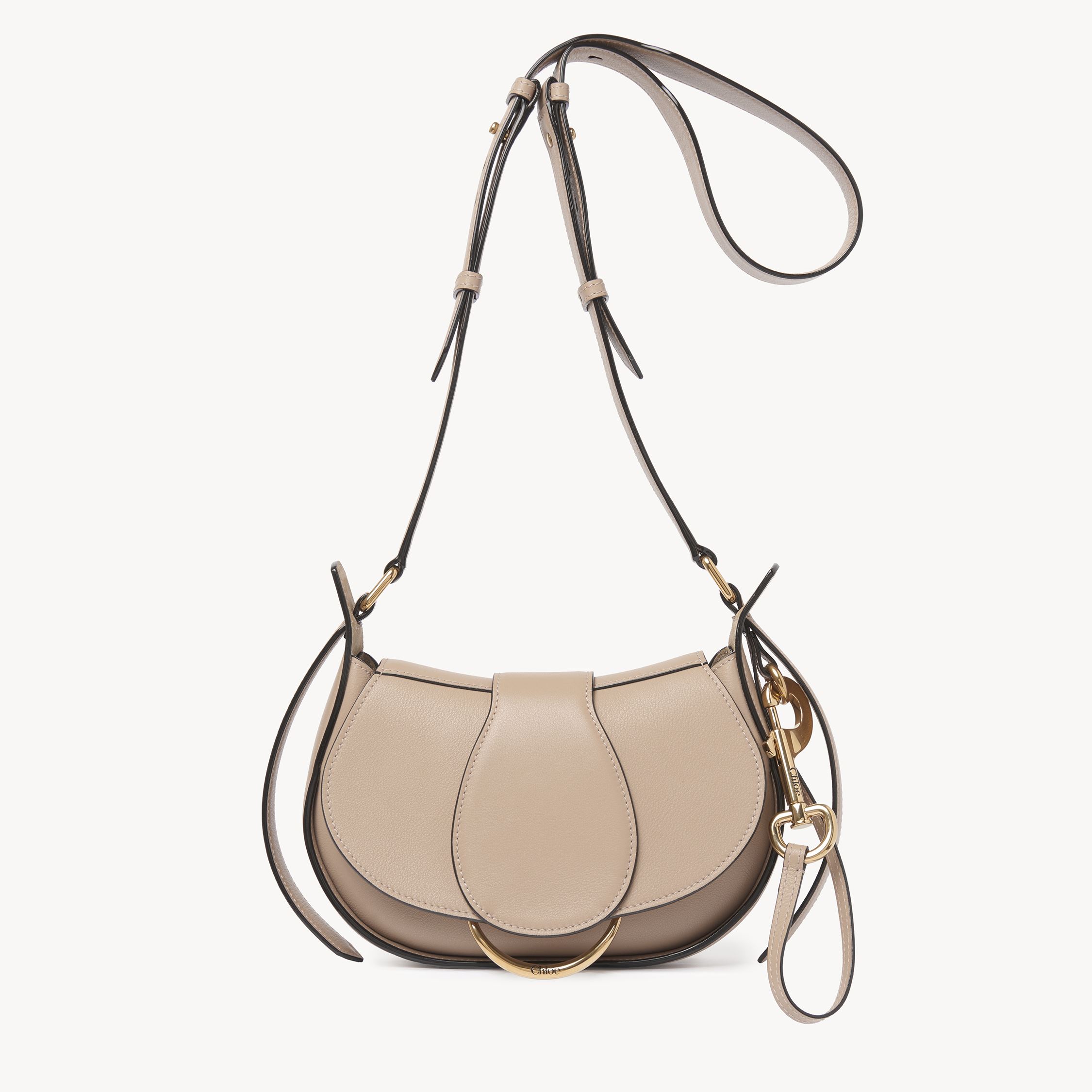 Shop Chloé Small  Ride Crossbody Bag In Soft Leather Grey Size Onesize 100% Calf-skin Leather