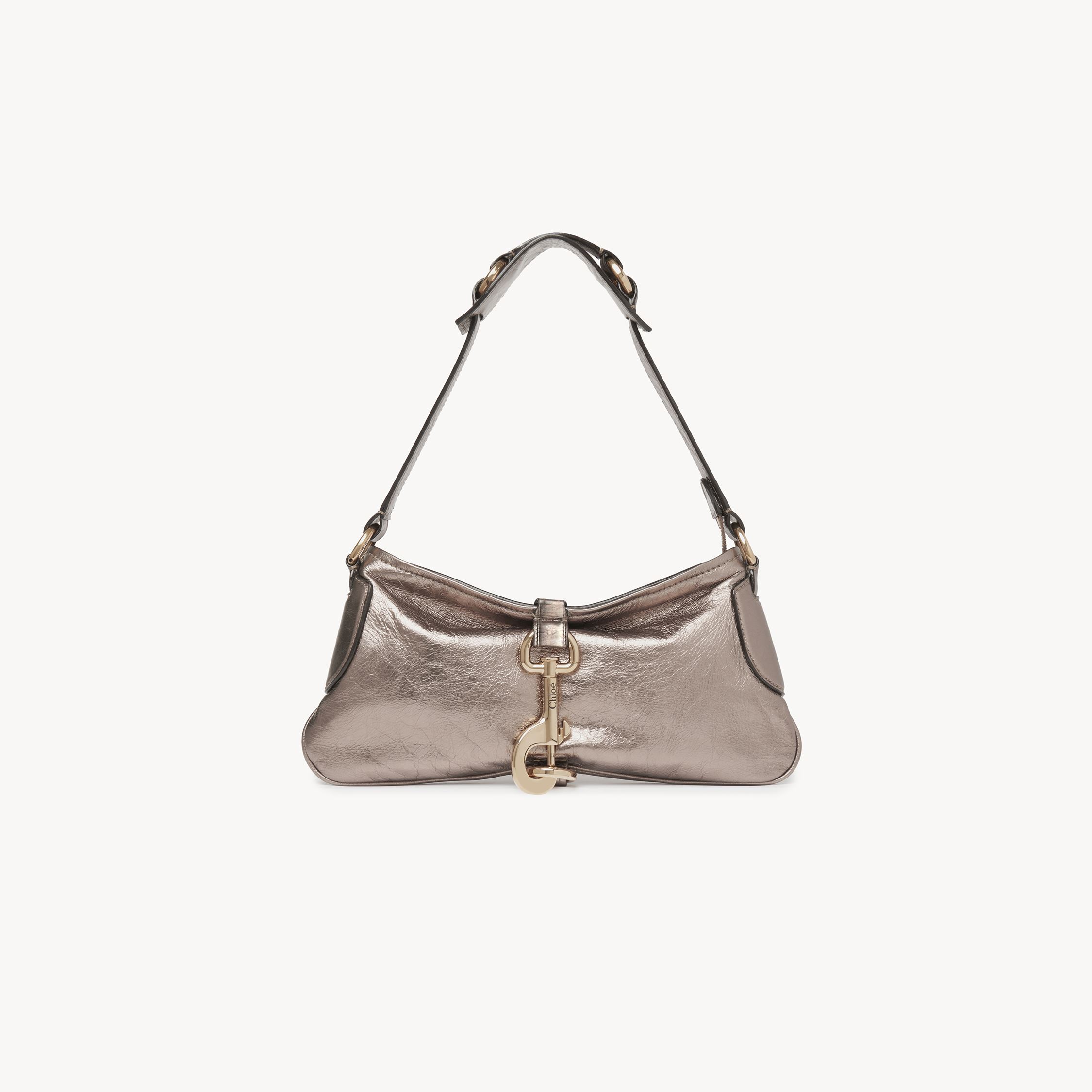 Chloé Sac Porté Épaule Kerala 25 En Cuir Métallisé Femme Gris Taille Onesize 100% Cuir De Veau In Grey