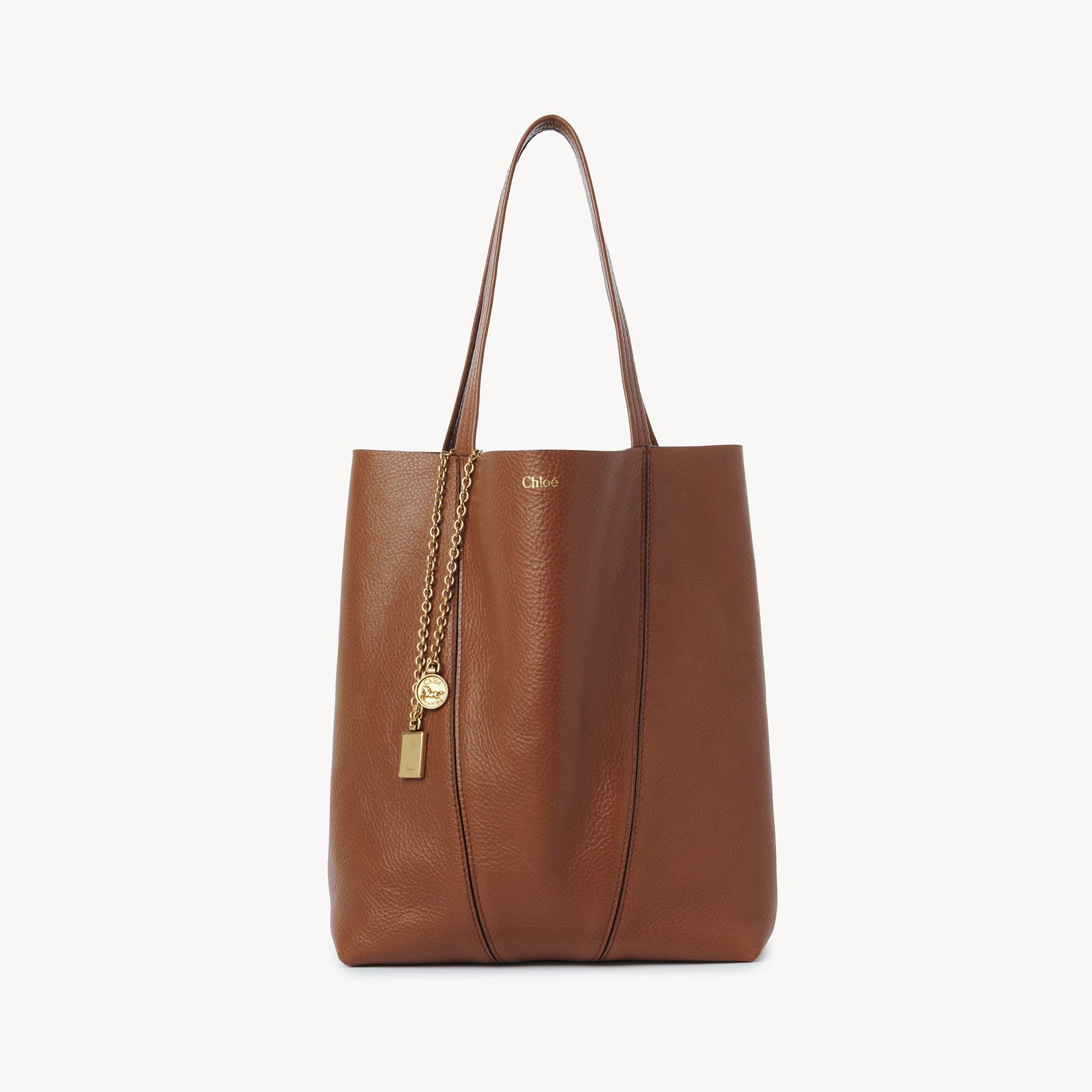 Chloé Sac Cabas  Spin En Cuir Grainé Femme Brun Taille Onesize 100% Cuir De Veau In Brown