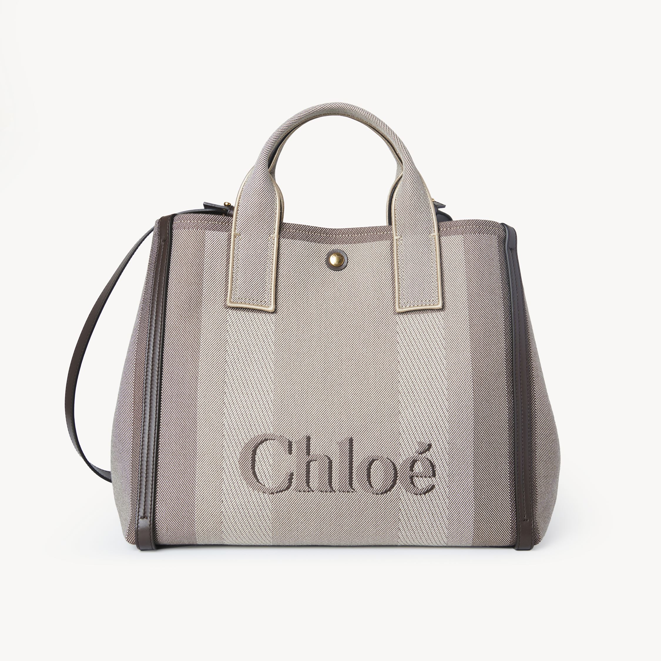 CHLOÉ CHLOÉ CARRY TOTE BAG IN CANVAS BROWN SIZE ONESIZE 91% COTTON, 6% POLYESTER, 3% TEXTILE FIBRES 