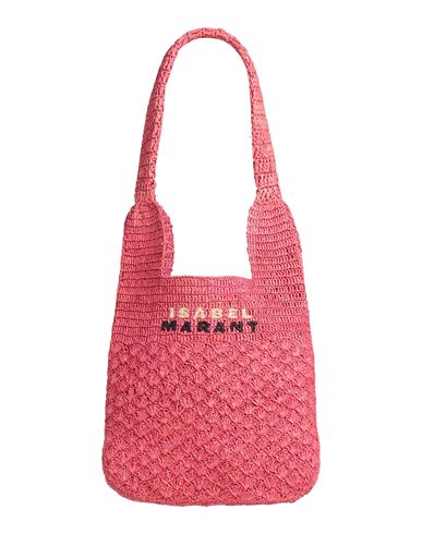 Isabel Marant Woman Shoulder Bag Magenta Size - Natural Raffia In Purple