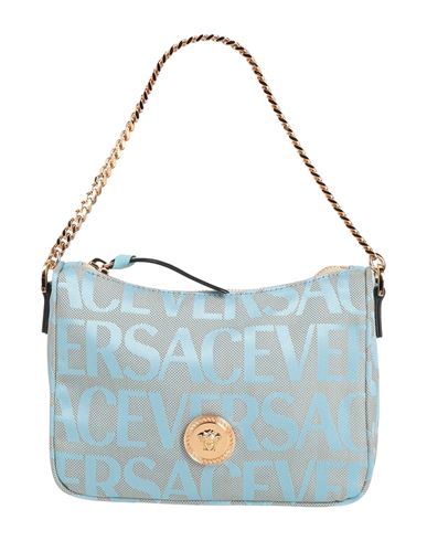 Versace Woman Handbag Sky Blue Size - Polyester, Cotton