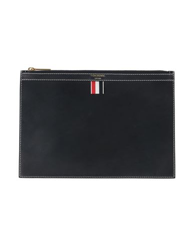 Shop Thom Browne Man Pouch Black Size - Leather