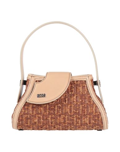 Gcds Small Comma Woven-raffia Bag In Brown
