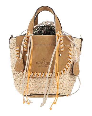 Mantero 1902 X Cuba Lab Woman Handbag Beige Size - Leather, Natural Raffia In Beige