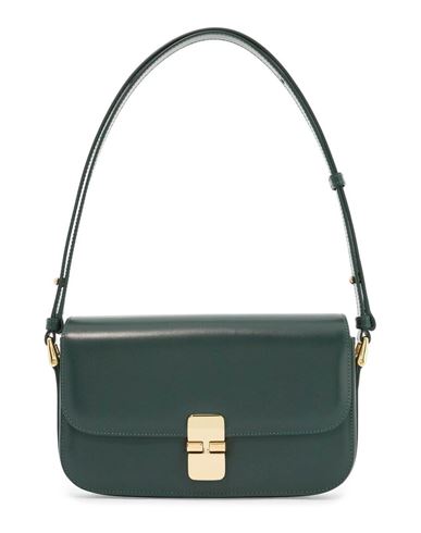 APC A. P.C. WOMAN SHOULDER BAG GREEN SIZE - CALFSKIN