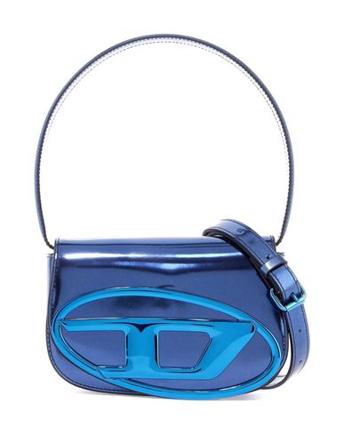 Shop Diesel Woman Shoulder Bag Blue Size - Calfskin