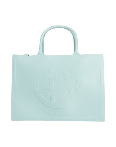 Armani Exchange Woman Handbag Turquoise Size - Pvc - Polyvinyl Chloride In Blue