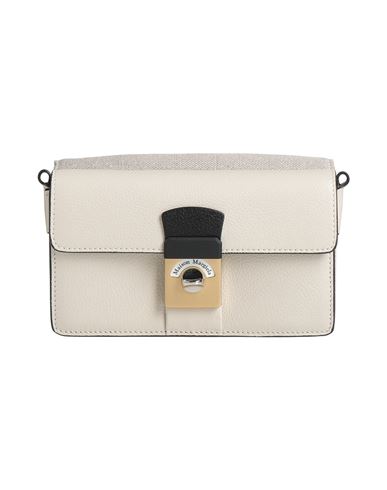 Maison Margiela Woman Shoulder Bag Light Grey Size - Goat Skin, Linen