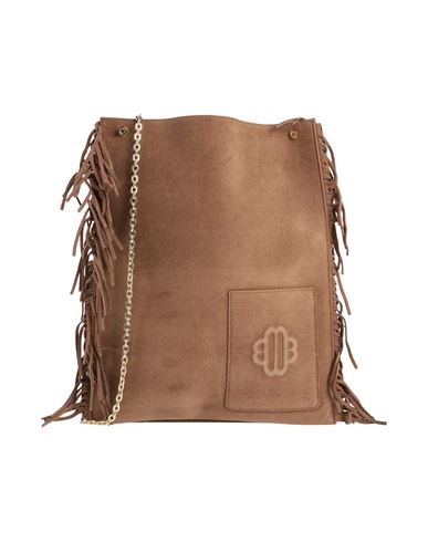 Maje Woman Cross-body Bag Khaki Size - Cow Leather, Brass In Beige