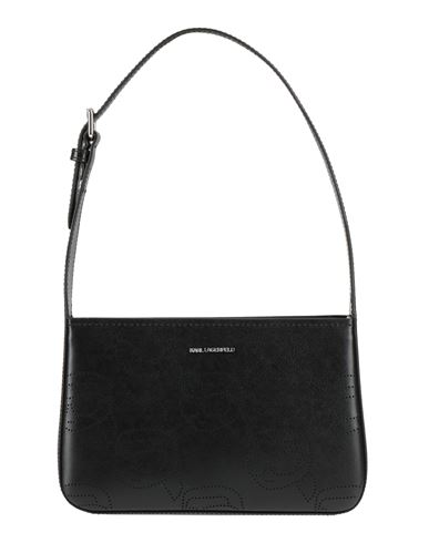 Karl Lagerfeld Ikonik Perforated Leather Shoulder Bag In Black