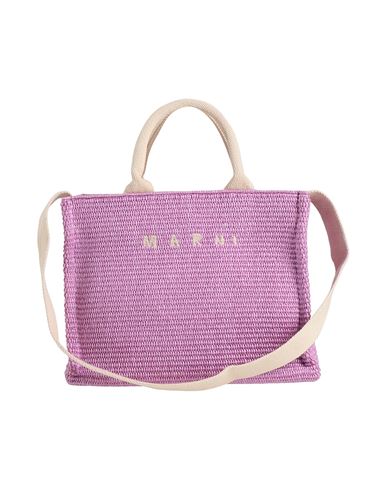 Marni Woman Handbag Lilac Size - Cotton, Polyamide, Polyester, Cow Leather, Brass In Purple