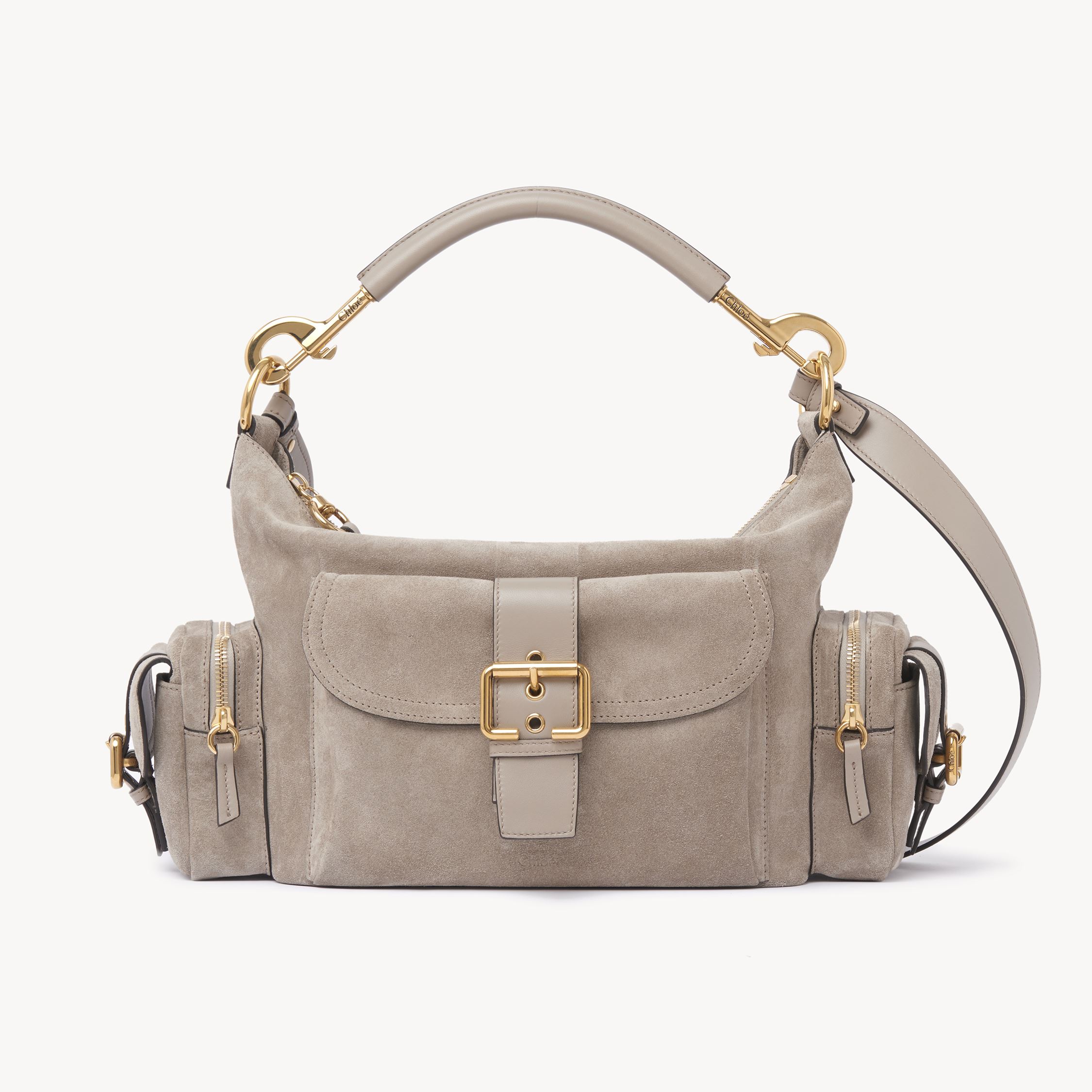 Chloé Womens Chloe Camera Medium Suede Cross-body Bag In Grey