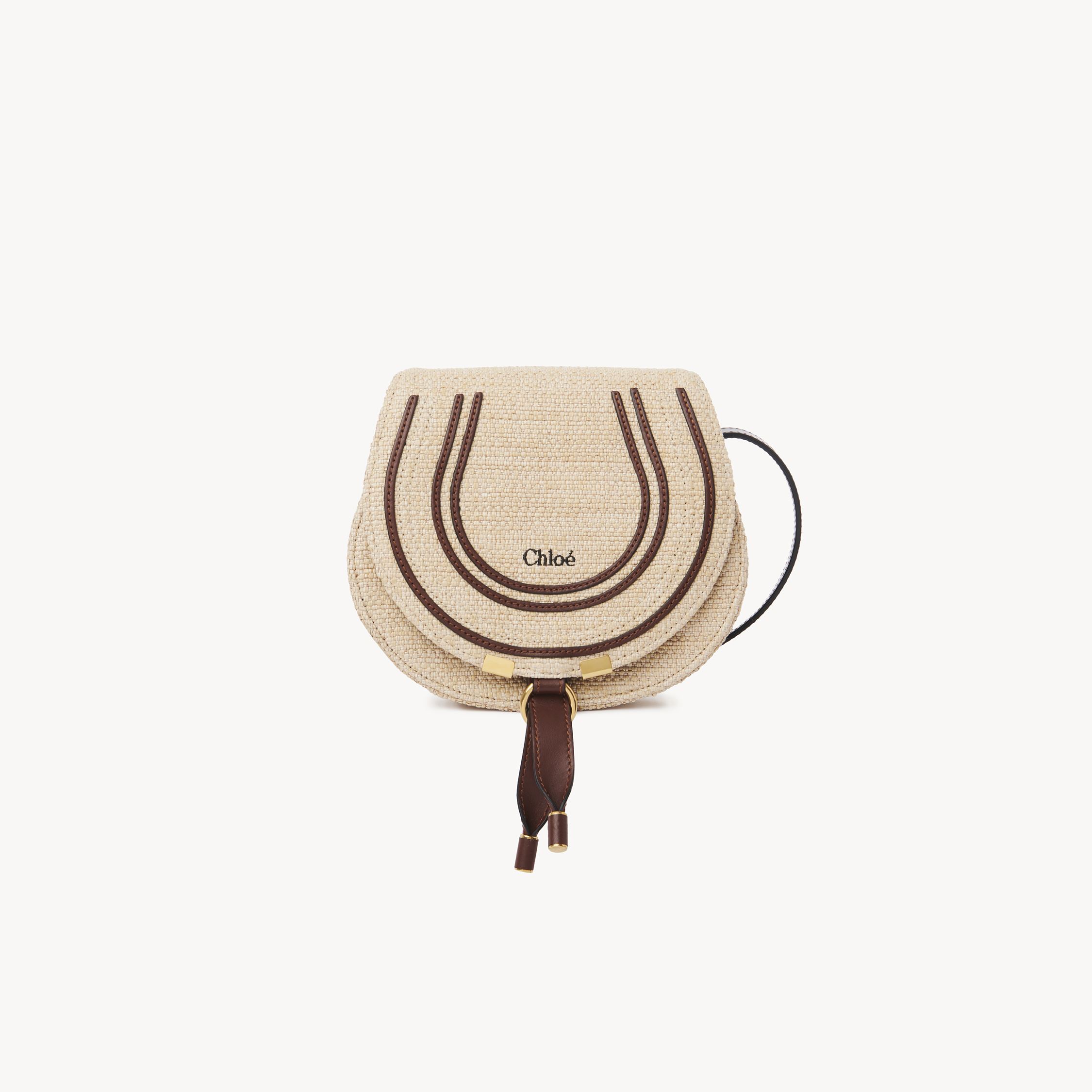 CHLOÉ PETIT SAC PORTÉ ÉPAULE MARCIE EN FIBRES EFFET RAPHIA FEMME BEIGE TAILLE ONESIZE 69% COTON, 31% POLYA 
