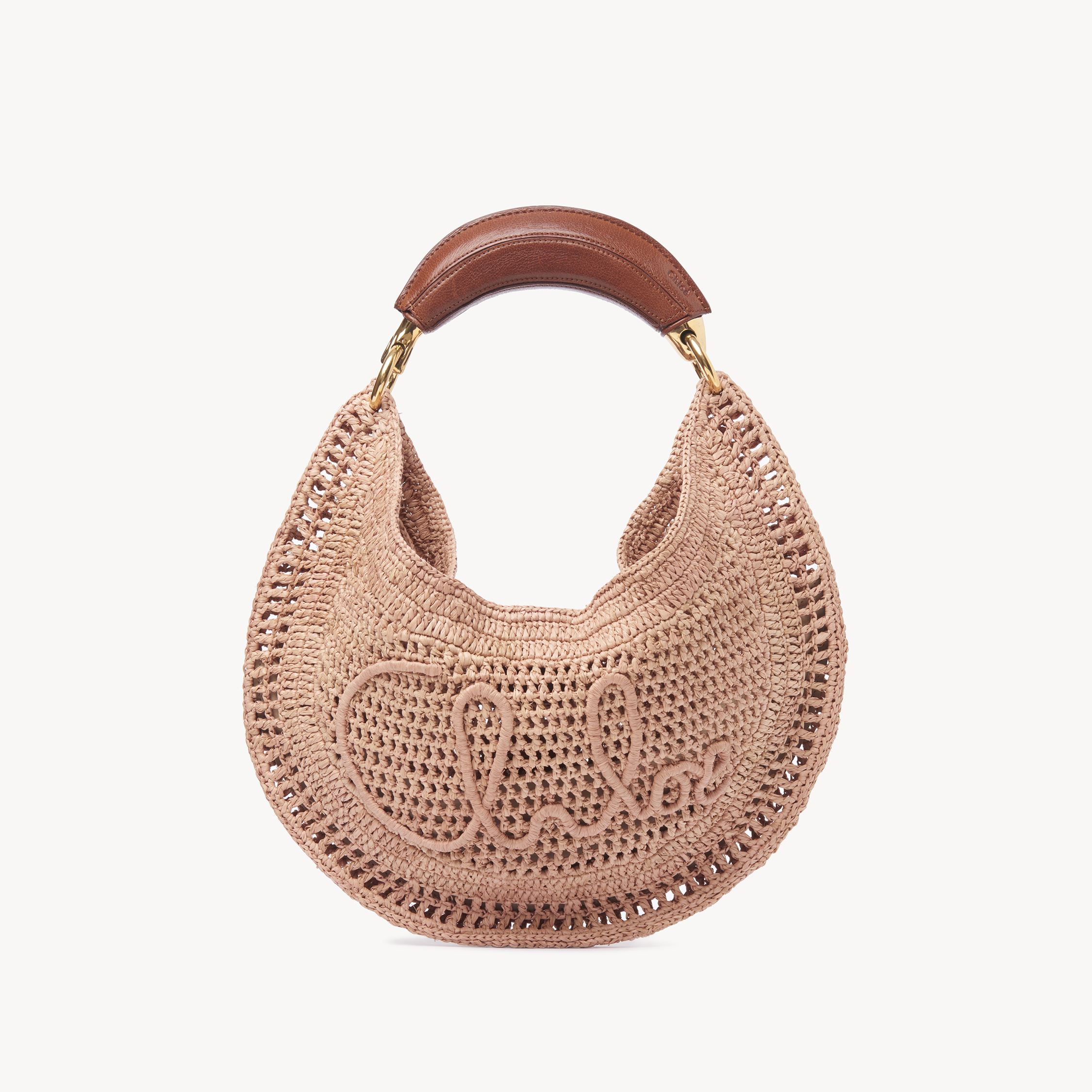 Chloé Summer Banana Hobo Bag In Raffia Beige Size Onesize 100% Paper, Bubalus Bubalis, Farmed, Coo Italy