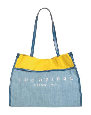 The Bridge Woman Shoulder Bag Blue Size - Cow Leather, Cotton In Blue