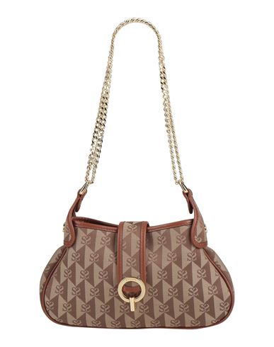 Sandro Woman Shoulder Bag Brown Size - Polyester, Cotton, Cowhide