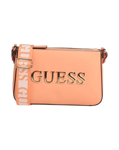 Guess Woman Cross-body Bag Salmon Pink Size - Polyurethane In Salmon Pink