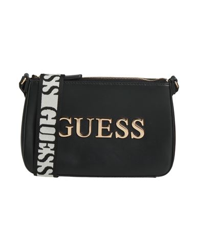 Guess Woman Cross-body Bag Black Size - Polyurethane In Black