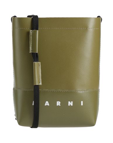 Shop Marni Woman Cross-body Bag Khaki Size - Polyurethane, Polyester, Brass, Steel In Beige
