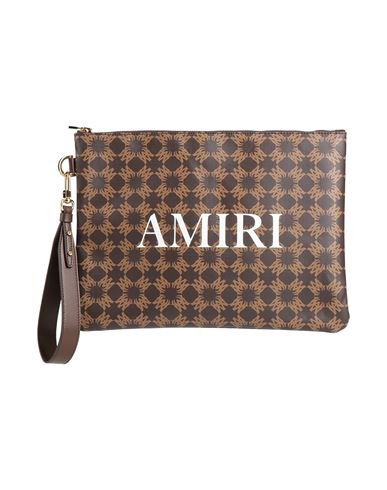 Amiri Woman Handbag Chocolate Brown Size - Cotton, Linen, Polyurethane In Brown