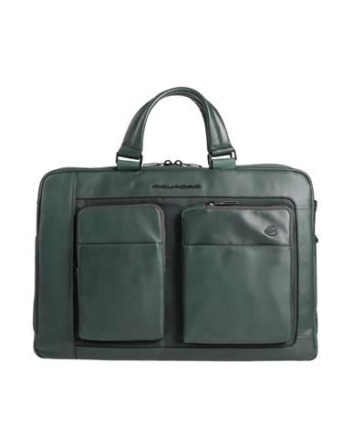 Piquadro Man Handbag Dark Green Size - Cow Leather, Eva (ethylene - Vinyl - Acetate), Nylon, Polyest In Green
