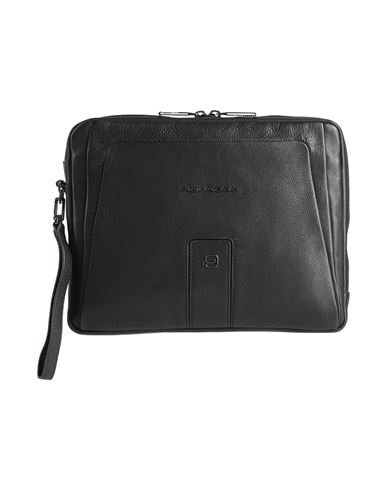Piquadro Man Handbag Black Size - Cow Leather, Eva (ethylene - Vinyl - Acetate), Nylon, Polyester, M In Black