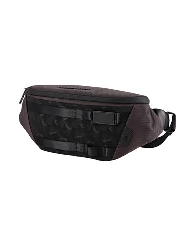 Piquadro Man Belt Bag Charcoal Size - Cow Leather, Eva (ethylene - Vinyl - Acetate), Nylon, Polyeste