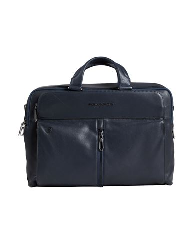 Piquadro Man Handbag Midnight Blue Size - Cow Leather, Eva (ethylene - Vinyl - Acetate), Nylon, Meta In Blue