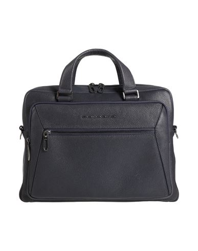 Piquadro Man Handbag Navy Size - Cow Leather, Eva (ethylene - Vinyl - Acetate), Nylon, Polyester, Me In Blue